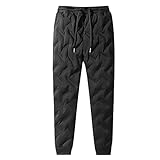 Yuntanu Herren 90% Daunenhose Tie Feet Verdickte Freizeit Warm Harem Weiße Entendaunenhose, schwarz, XXX-Large Lange