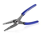 WORKPRO 8'' Long Nose Slip Joint Pliers, CR-V Needle Nose Pliers with Comfortable Grip Handles, 3-Zone Serrated Jaw from Premium Steel for Clamping, Tightening and Loosening