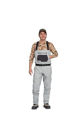 Clearwater Orvis Chest Waders For Men - Waterproof Fly Fishing Waders With Neoprene Booties, External Storage Pocket Stone - Large/Short #TOP2