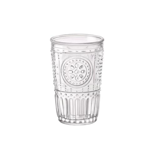 Bormioli Rocco Romantic Set Of 6 Tumbler Glasses, 11.5 Oz. Clear Crystal Glass, Made In Italy.