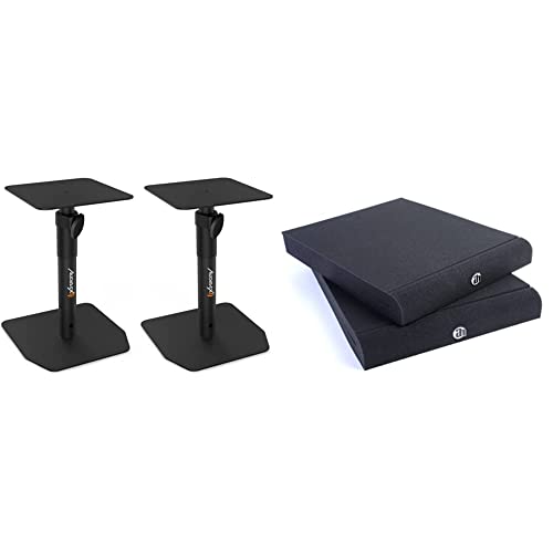 Pied d'enceinte de bureau réglable Audibax avec mousse isolante Adam Hall
