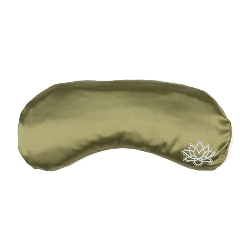 Bodhi Morbido cuscino per gli occhi con imbottitura in semi di lavanda e lino, per yoga, relax e meditazione, in raso makò o modal, disponibile in diversi colori (seta/verde chiaro)