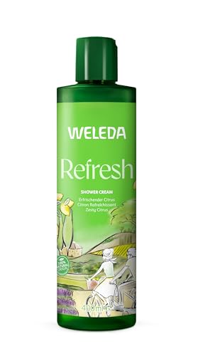 Weleda Refresh Shower Gel with Citrus Body wash with natural essential oils For Men & Women Dermatologically tested Vegan 96% Recycled Packaging 400ml