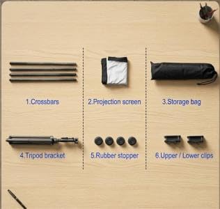 Pantalla de proyector portátil de 60 pulgadas con soporte trípode para interior 7