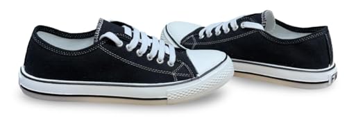 Image of Classic Canvas Low-Top Sneakers, Casual Lace-Up Style with Rubber Sole for Mens