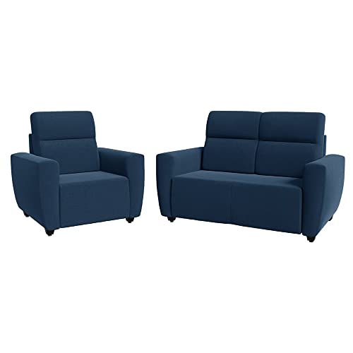 Image of Wakefit Sofa Set | 3 Year Warranty | Sofa 4 Seater, 4 Seater Sofa for Living Room, Wooden Sofa Set, Sofa Set 2+1+1 Seater - Belize(Malphino : Cobalt Blue)