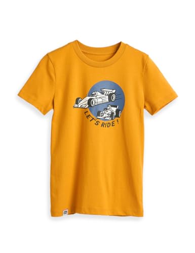 Image of Amazon Brand - Symbol Boys 100% Cotton Graphic Printed Half Sleeves T-Shirt | Age 6-14 Years