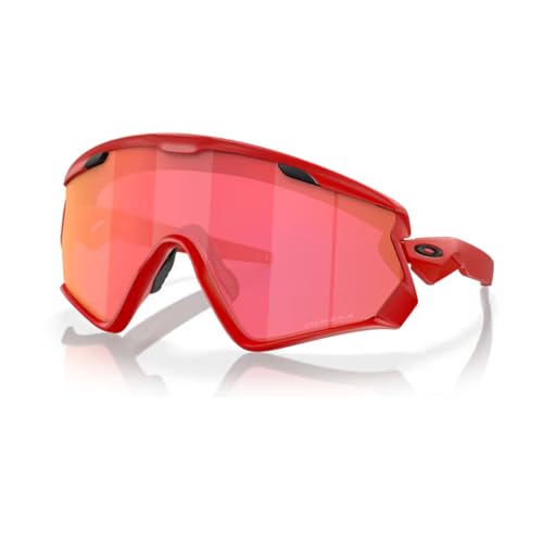 Oakley Wind Jacket 2.0 OO9418 941825 45MM Matte Redline/Prizm Snow Torch Shield Sunglasses for Men+ Bundle Accessory Leash Kit, Microfiber Pouch