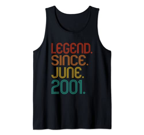 Legend Since June 2001 Birth Of Birthday Gifts Vintage 2001 Tank Top