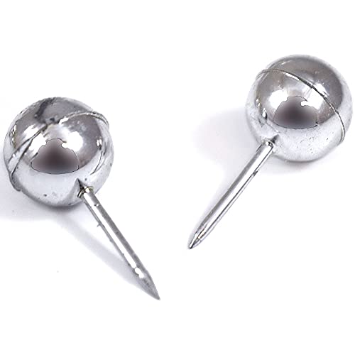 Jam Paper Colorful Push Pins - Round Head Map Thumb Tacks - Silver Pushpins - 100/Pack #TOP4