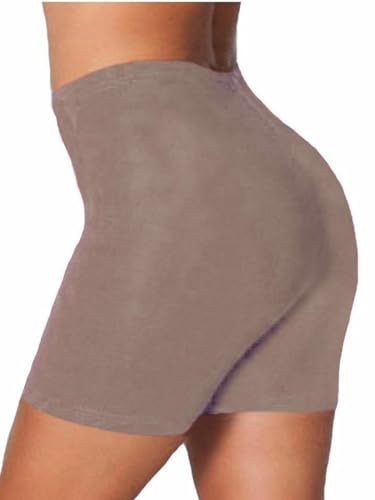 Zaif & Hari New Women's Cycling Shorts Dancing Shorts Leggings Active Casual Viscose Shorts UK Size 8-22 (UK 16-18, Mocha)