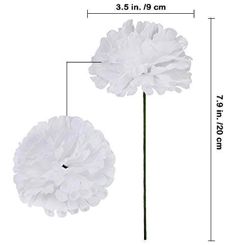 Supla 100 Pack Artificial Carnation Flowers Picks Bulk White Carnations Stems Silk Carnation Flower Heads With Wired Stems 3.5 Inch X 7.9 Inch (Wxh) Floral Arrangement Diy Wreaths thumb #1