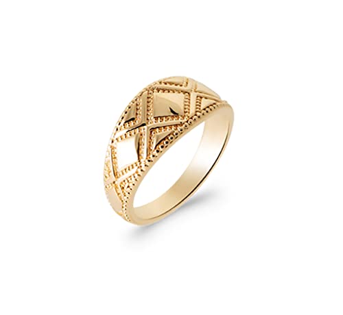 Bague en Plaqué Or 18k anneau large losange avec son sachet velours offert