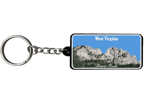 AMERICANPHOENIX Beautiful & Unique Keychain - USA Souvenir, Collectible Design, Flexible Silicone, Keyring Lanyard Accessory (West Virginia 2)