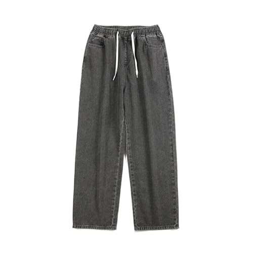 Jeans homme coupe droit large style vintage pantalon printemps taille élastique