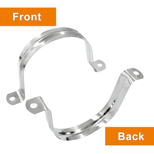 Image of Biaungdo M75 Rigid Pipe Strap, 3 Inch Stainless Steel, 12 Pcs | Two Hole Strap, U Bracket Pipe Clamps, Heavy Duty Conduit Clamps, Tension Tube Clip Cable Clamp Hanger