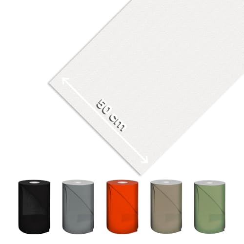 OLIVO.shop - Alfombra de cocina de PVC, multiusos, se puede cortar a medida, lavable, antideslizante, para cocina, baño, lavandería, ancho 50 cm, rollo multicolor (blanco, 50 x 200 cm)