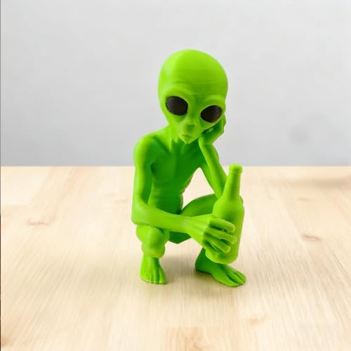 Set de 2 Estatuas Alienígenas 3D Impresas Verde y Blanco miniatura 6
