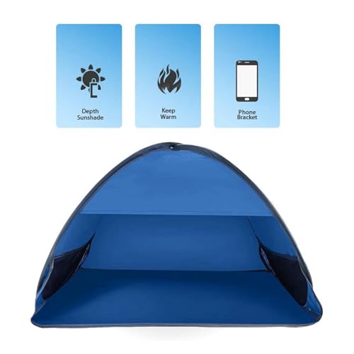 Zambuph Tende Da Spiaggia Per Picnic All'aperto, Tenda Parasole, Tenda Parasole, Sdraio, Mini Automatica, Anti-Uv, Mini Automatica Anti-Uv Per Animali Domestici, Panno Argento Blu - 2