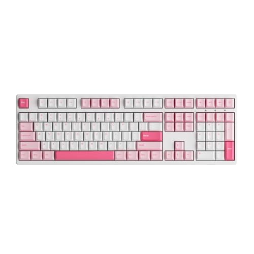 Akko 3108 V3 �Q�[�~���O�L�[�{�[�h Prunus Lannesiana�L���z�b�g�X���b�v�Ή��t���T�C�Y�L�[�{�[�h �z���C�gLED PBT �_�u���V���b�g �`�F���[�v���t�@�C���L�[�L���b�v Mac & Win Frost Pink Switch�p