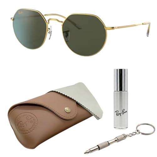 Image of Ray-Ban RB3565 JACK Square-Round Shaped Sunglasses for Men & Women with Official RAYBAN Eyewear Kit