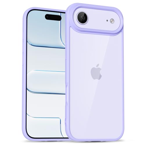 uvcoat for iPhone 17 Air Case Clear, Cute Transparent 17 Air Phone Case Hard Shell & Soft Silicone Bumper & Clear Back, Acrylic Plastic TPU Non Yellowing Phone Cover for Women, Purple Lavender