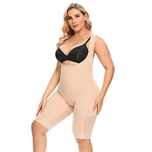 EESIM Women s Plus Size Full Body Shaper Open-Bust Slimmer Seamless Tummy Control Shapewear Bodysuit
