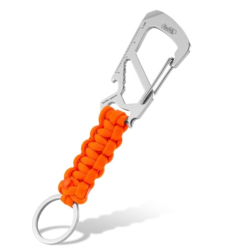 KeyUnity KC00 Paracord Keychain with Carabiner Braided Lanyard Key Chain Clip for Keys Backpack,Keychain Ring Heavy Duty Hook for Outdoor Survival