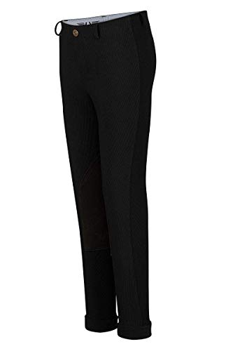 TuffRider Girl's Ribb Lowrise Pull-On Jods, Black, 16