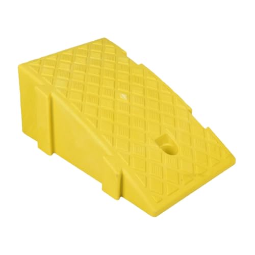 Yunmeryker Curb Ramp Threshold Ramp Easy Installation Lightweight Yellow High Visible Accessories for Lawnmowers Driveway RV Mowers, 16 cm