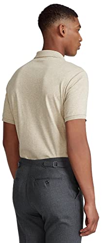 Image of POLO RALPH LAUREN Men's Short Sleeve Knit Pima Polo, Tuscan Beige Heather With the Signature Multi-colored Pony, X-Large