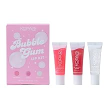 طقم ملمع الشفاه كوباري Bubblegum | نكهات الفراولة والحصى والعلكة | مزيج مرطب من زبدة الشيا وزيت جوز الهند إلى الشفاه المغذية والتهدئة | نباتي وخالي من القسوة