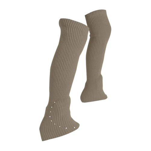 KIXZSAZ Guêtres de Patinage Artistique, Chaussettes de Patinage Artistique pour Le Sport par Temps Froid, Bleues, Gris Clair, Longueur 50 cm