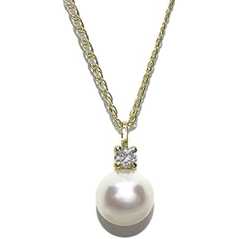 Never Say Never Colgante de Oro Amarillo con Perla Cultivada y Circonita Cover