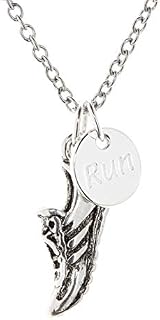Running Necklace 18 inch, Running Jewelry, One TINY Run sterling silver running disc