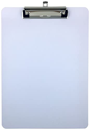 Clipboard Dry Erase Surface 9'' x 12.5'' Letter Size Low Profile Clip Whiteboard Single (Pack of 1)