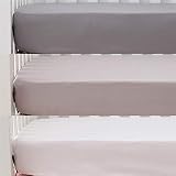 Belsden 3 Pack Microfiber Durable Crib Sheets Fitted, Silky Soft Smooth Breathable Baby Sheets Set f