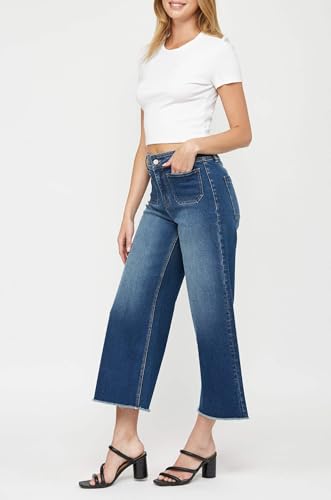 SALT TREE Mica Denim - Cropped Wide Leg with Front Pocket Jean - MBE-W604DK3
