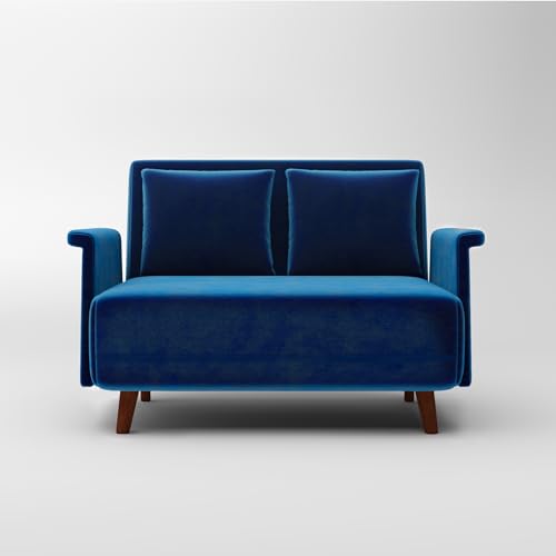 Sillón convertible peluche azul velvet miniatura 1