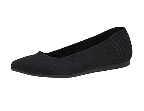 CUSHIONAIRE Women's Ensley Knit Flat +Memory Foam and Wide Widths Available