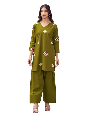 Image of Womanista Women Printed Cotton Kurta Set for Woman | Jaipur Coord Set | Farshi Salwar Suit