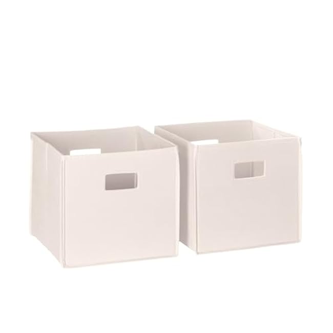 RiverRidge Folding Storage Bins with Handles Olive Cube Storage Organizer for Closet, Bedroom & Playroom - Closet Organizers and Storage Set of 2