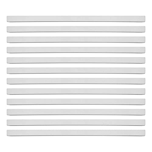 Questech Decor Tile Trim, 1/2 x 12 Inch Linear Flat Pencil Tile Edge Trim Cap, Decorative Shower Tile Liner, Kitchen Tile Border Backsplash Trim, Bright White Matte, 12 Pack