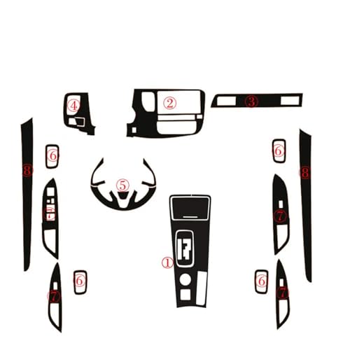Autocollant de moulage carbone 5D voiture Outlander 2016-2019, covering console centrale noir