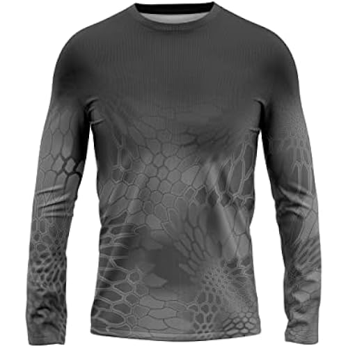 Made in USA Fishing Shirts for Men Long Sleeve Lightweight Dri Fit UPF 40+ Sun Protection Quick Dry Running Hiking Tshirts