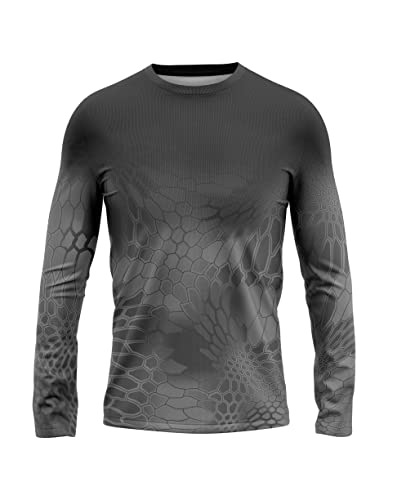 Made in USA Fishing Shirts for Men Long Sleeve Lightweight Dri Fit UPF 40+ Sun Protection Quick Dry Running Hiking Tshirts