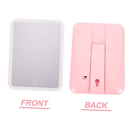 Fomiyes 1Pc Square Mirror Tabletop Mirror Portable Mirror Touch Screen Led Mirror Lighted Cosmetic Mirror Adjustable Stand Mirror Makeup Mirror Foldable Mirror Desk Mirror Vanity Mirror #TOP5