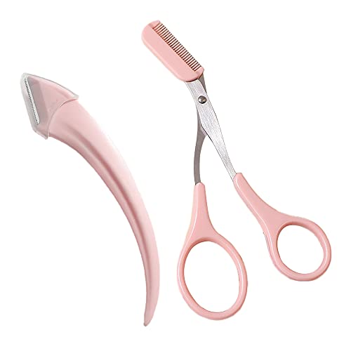 Eyebrow Trimmer Scissor Set with Comb