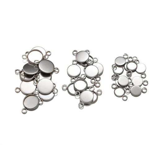 Bases para colgantes redondas de 16mm con doble bucle color plata 8