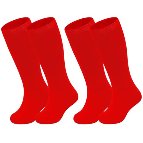 Sarfel Toddler Red Baseball Socks Youth Boys Kids Baseball Socks Kids 4-6 Red Softball Sock Youth Girls Softball Sock for Girls